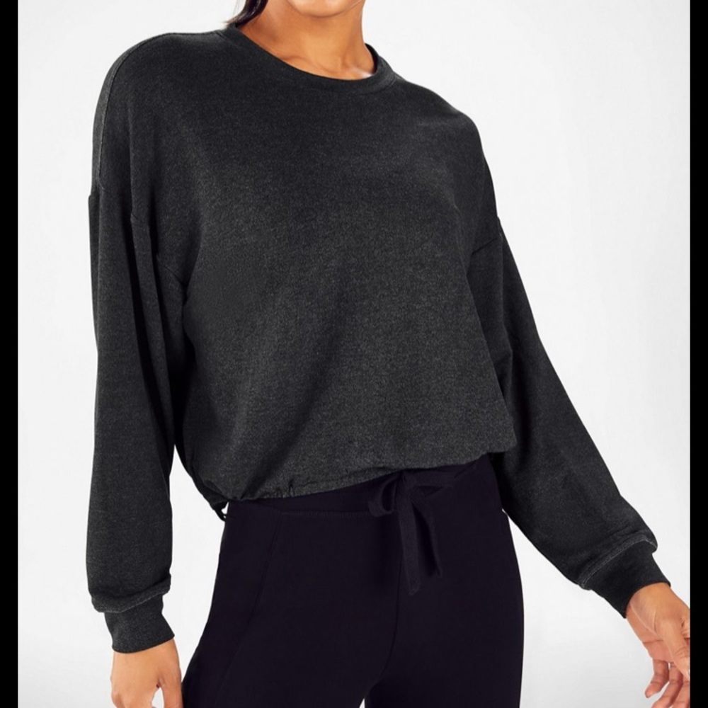 Fabletics Monica Cinched Pullover Charcoal Women's - image 1